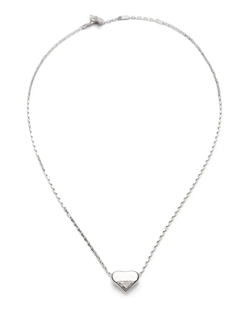 Prada Eternal Gold Nano Heart Halskette mit Diamant - Silber Silber