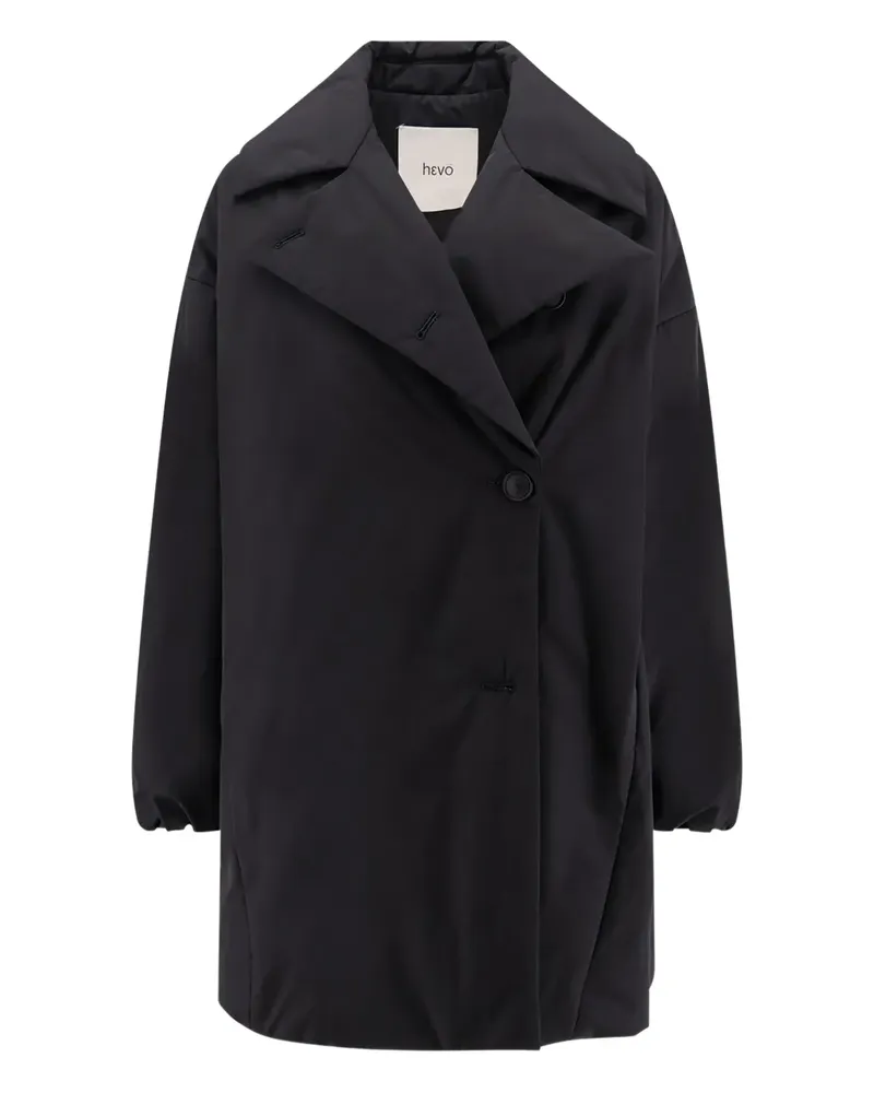 Hevò Doppelreihiger Mantel - Schwarz Schwarz