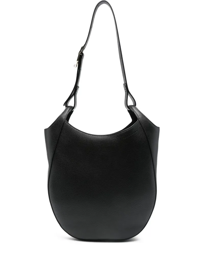 Longchamp Abgerundete Schultertasche - Schwarz Schwarz