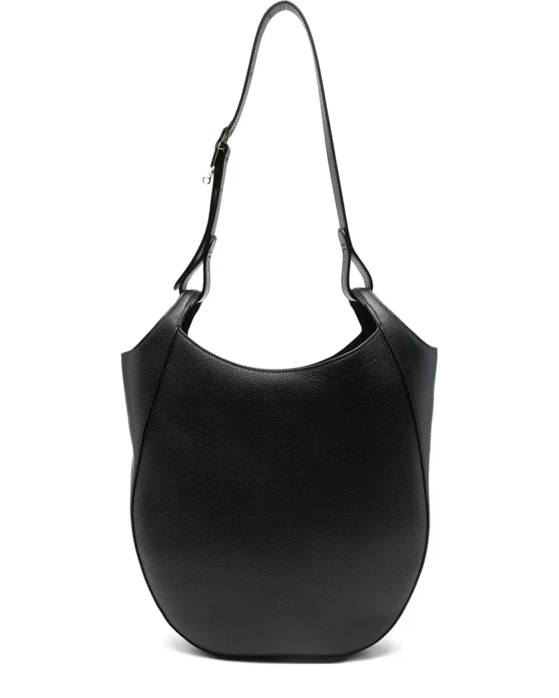 Longchamp Abgerundete Schultertasche - Schwarz Schwarz
