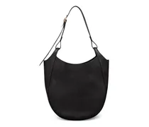 Abgerundete Schultertasche - Schwarz