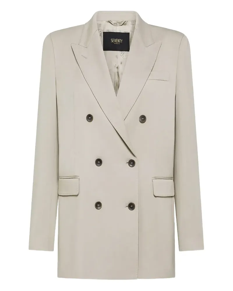 Seventy double-breasted peak-lapel blazer - Nude Nude