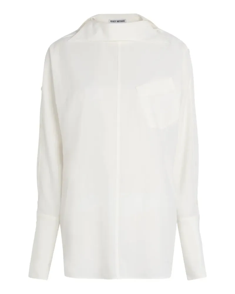 Issey Miyake Odd Hemd mit Knopfkragen - Weiß Weiß