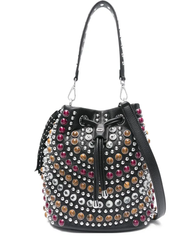 LA CARRIE Andromeda studded bucket bag - Schwarz Schwarz