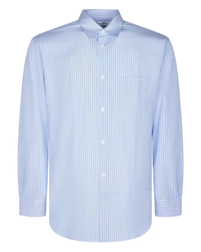 Comme des Garçons chest-pocket striped shirt - Blau Blau