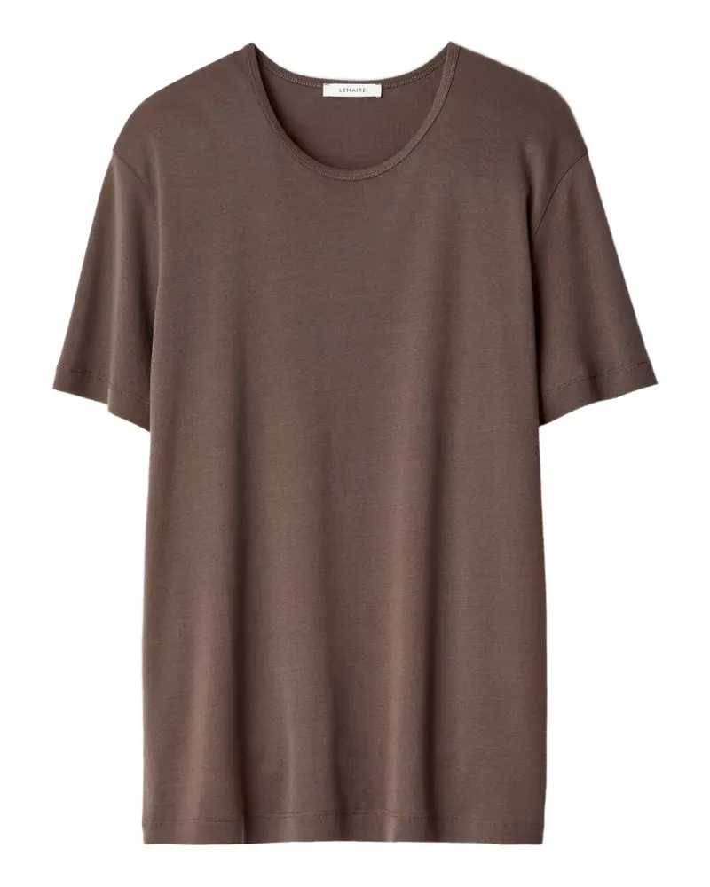 Christophe Lemaire scoop-neck t-shirt in ribbed jersey - Braun Braun