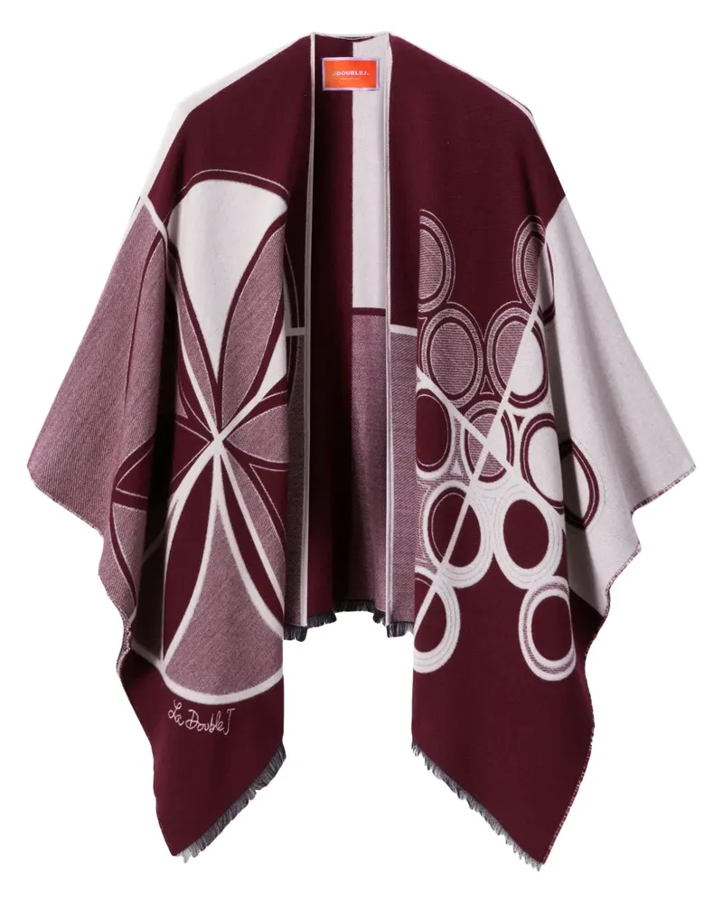 La DoubleJ Cape mit Logo-Print - Rot Rot