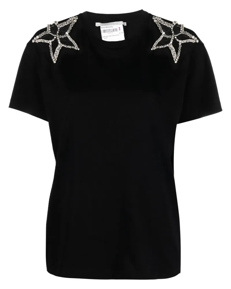 Stella McCartney T-Shirt mit Kristallen - Schwarz Schwarz