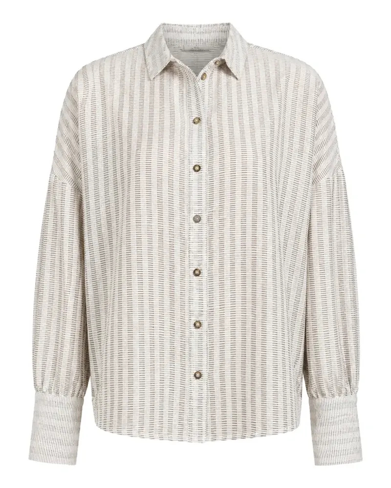 forme d'expression striped drop-shoulder shirt - Nude Nude
