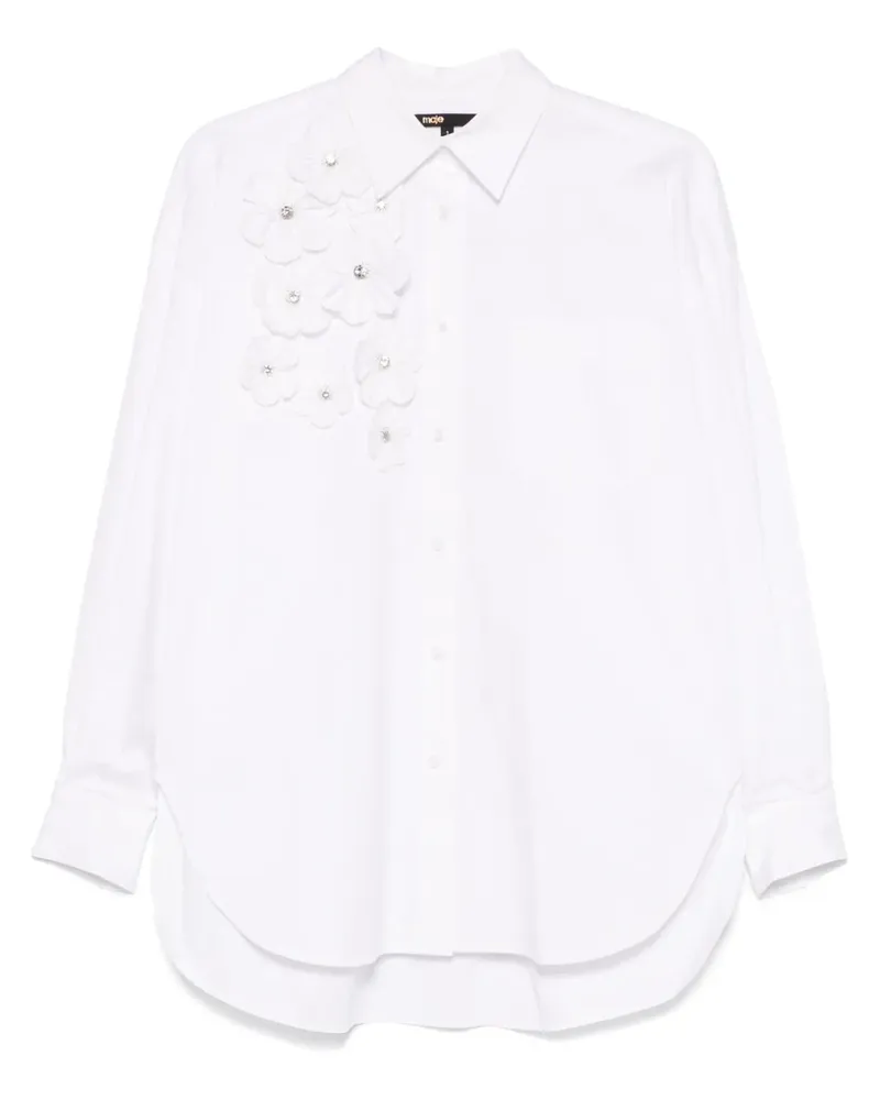 Maje Hemd mit Blumenapplikation - Weiß Weiß