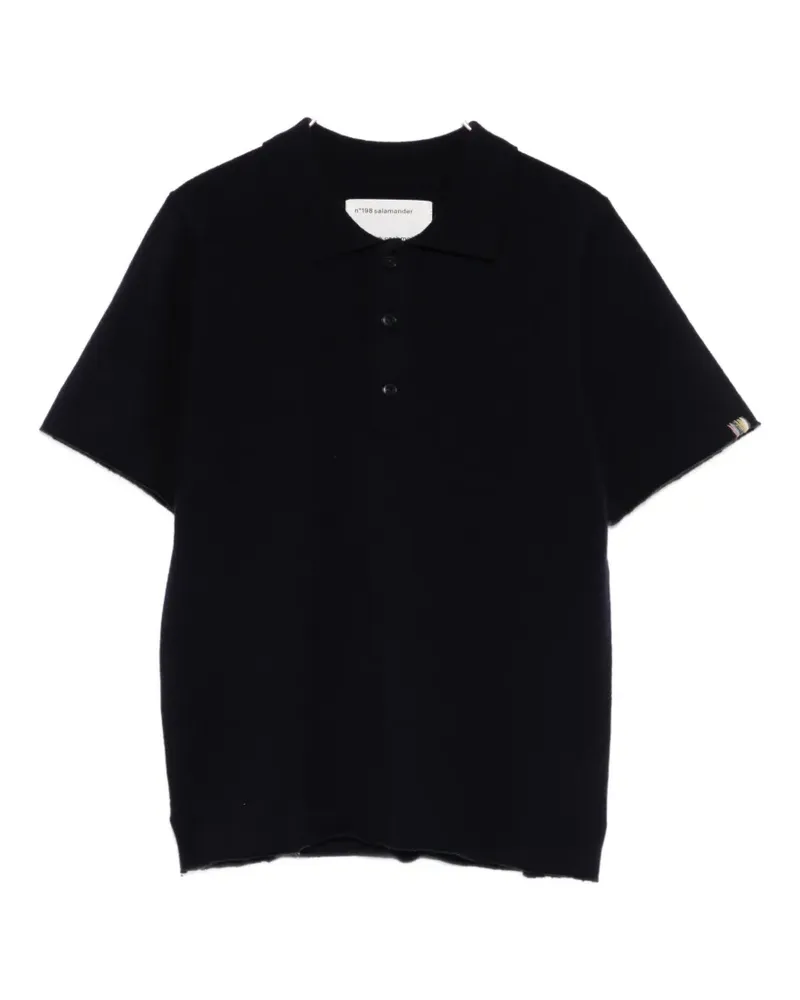 extreme cashmere Nº198 Salamander knitted polo top - Blau Blau
