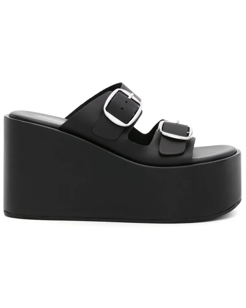 COPERNI Wedge-Sandalen aus Leder 100mm - Schwarz Schwarz