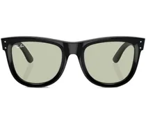 Eckige Wayfarer Reverse Sonnenbrille - Schwarz