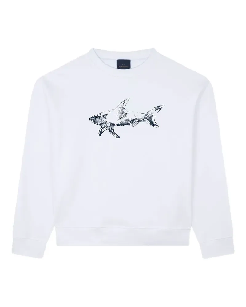 Paul & Shark shark-print fleece sweatshirt - Weiß Weiß