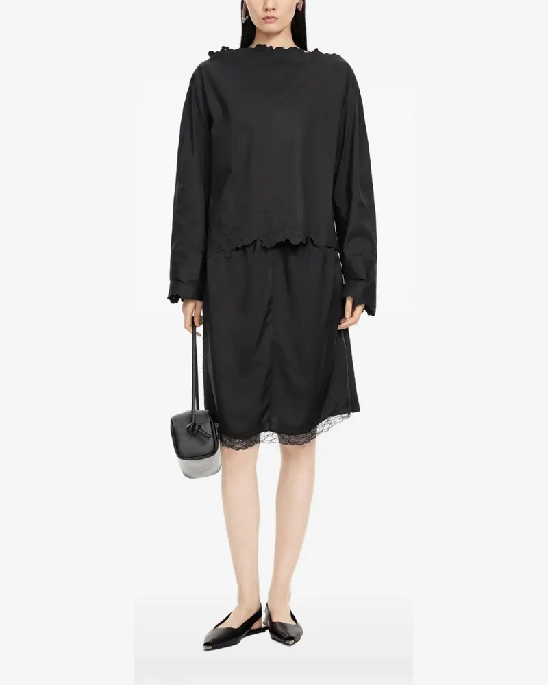 JNBY Bluse mit Blumenstickerei - Schwarz Schwarz