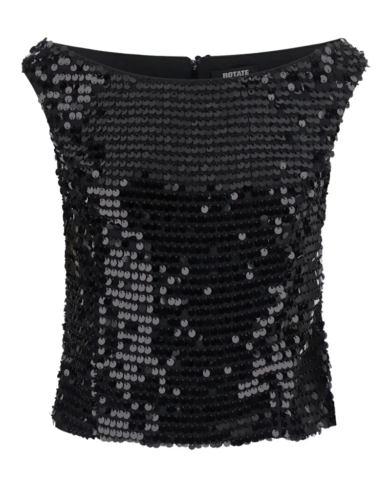 ROTATE Birger Christensen sequin-embellished boat-neck top - Schwarz Schwarz