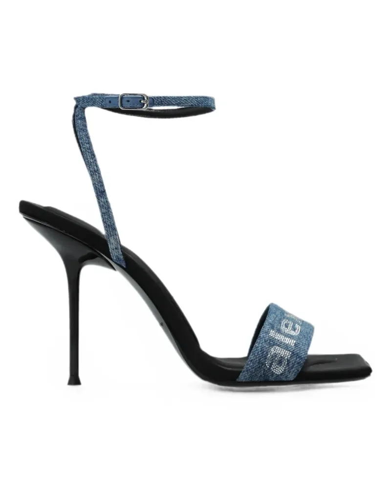 Alexander Wang Julie logo-embellished denim sandals - Blau Blau