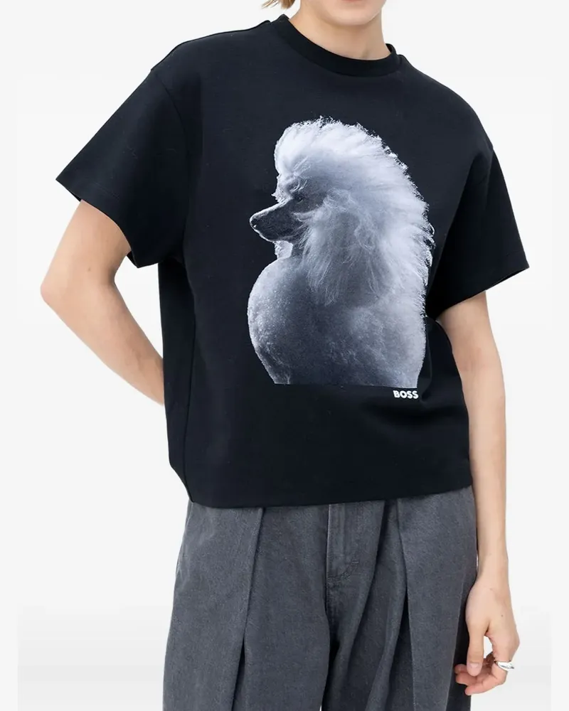 HUGO BOSS T-Shirt mit Hunde-Print - Schwarz Schwarz