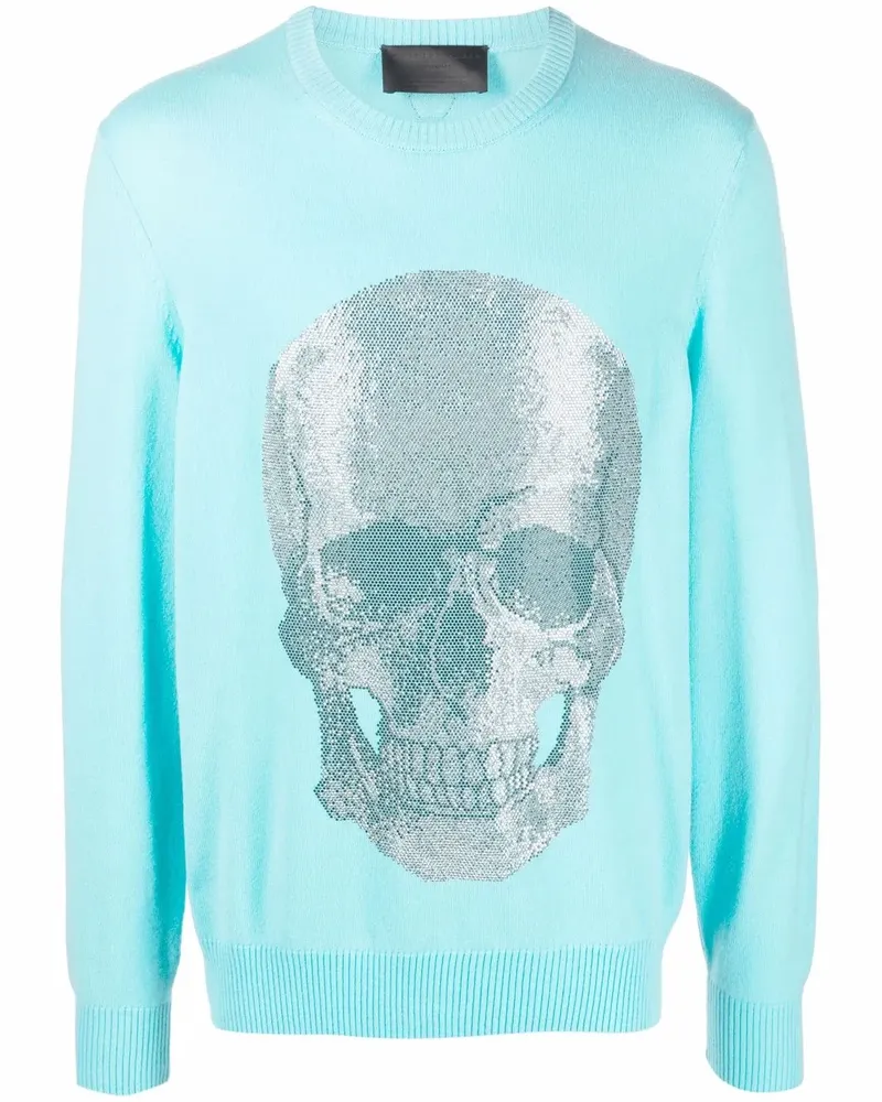 Philipp Plein Pullover mit Totenkopf-Print - Blau Blau