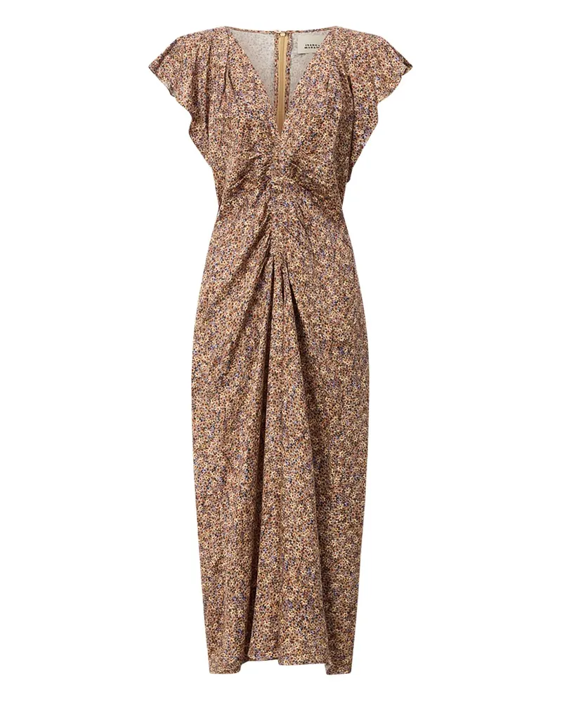 Isabel Marant Gerüschtes LYNDSAY Midikleid - Braun Braun