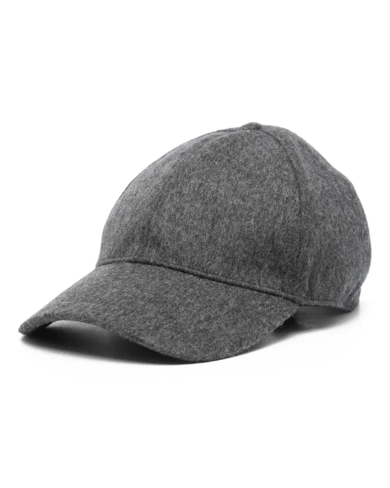 Prada embossed triangle-logo cap - Grau Grau