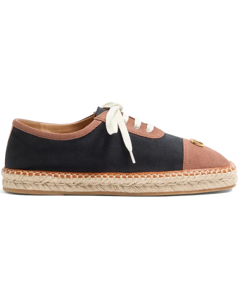 Valentino Garavani Palm Avenue Espadrilles mit VLogo - Schwarz Schwarz