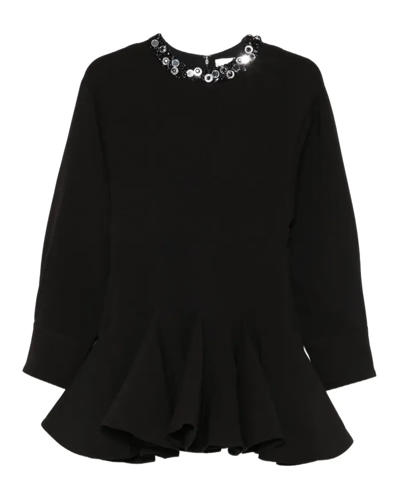 Des Phemmes embellished flared mini dress - Schwarz Schwarz