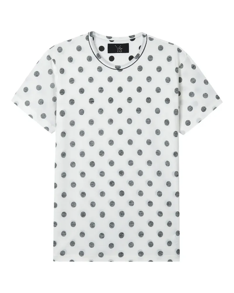 Yohji Yamamoto T-Shirt mit Polka Dots - Weiß Weiß
