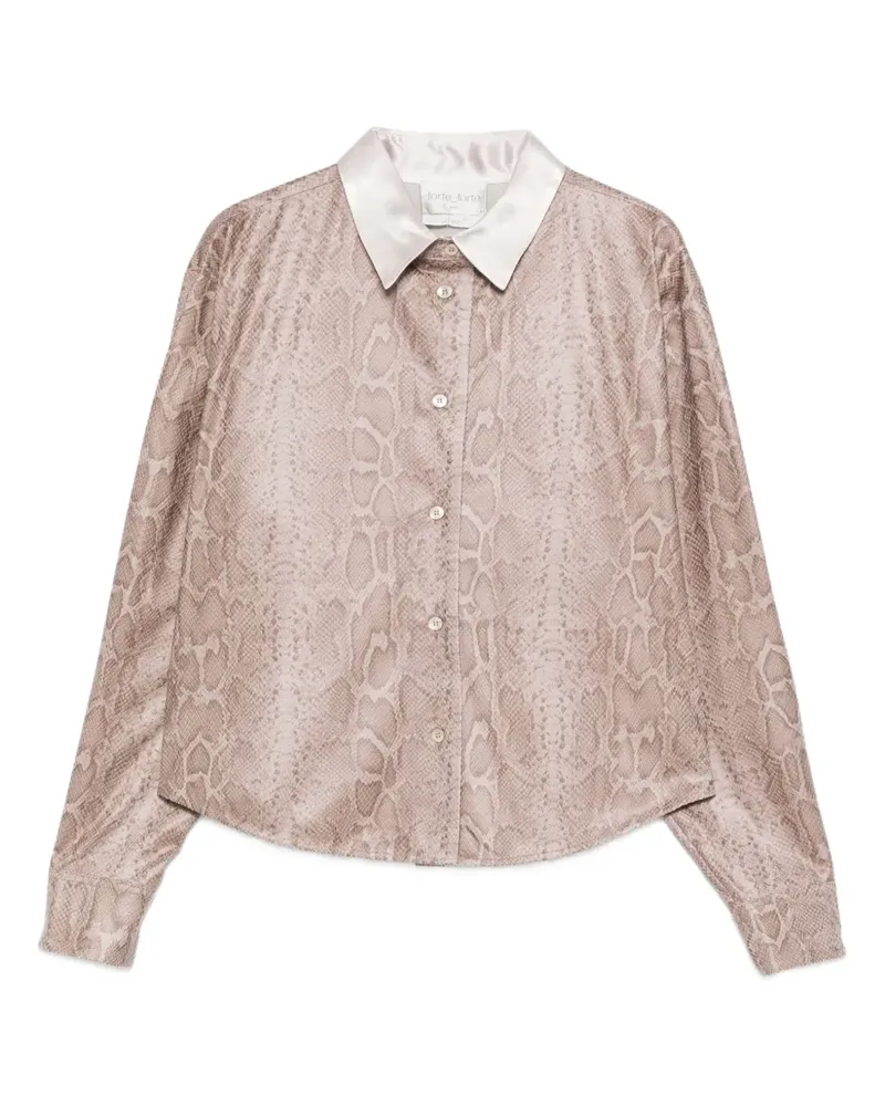 forte_forte Hemd mit Schlangen-Print - Braun Braun