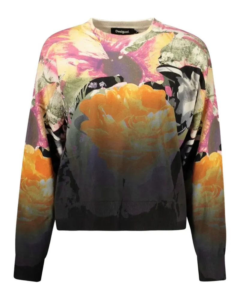 Desigual x C. Lacroix Pullover mit Blumenprint - Schwarz Schwarz