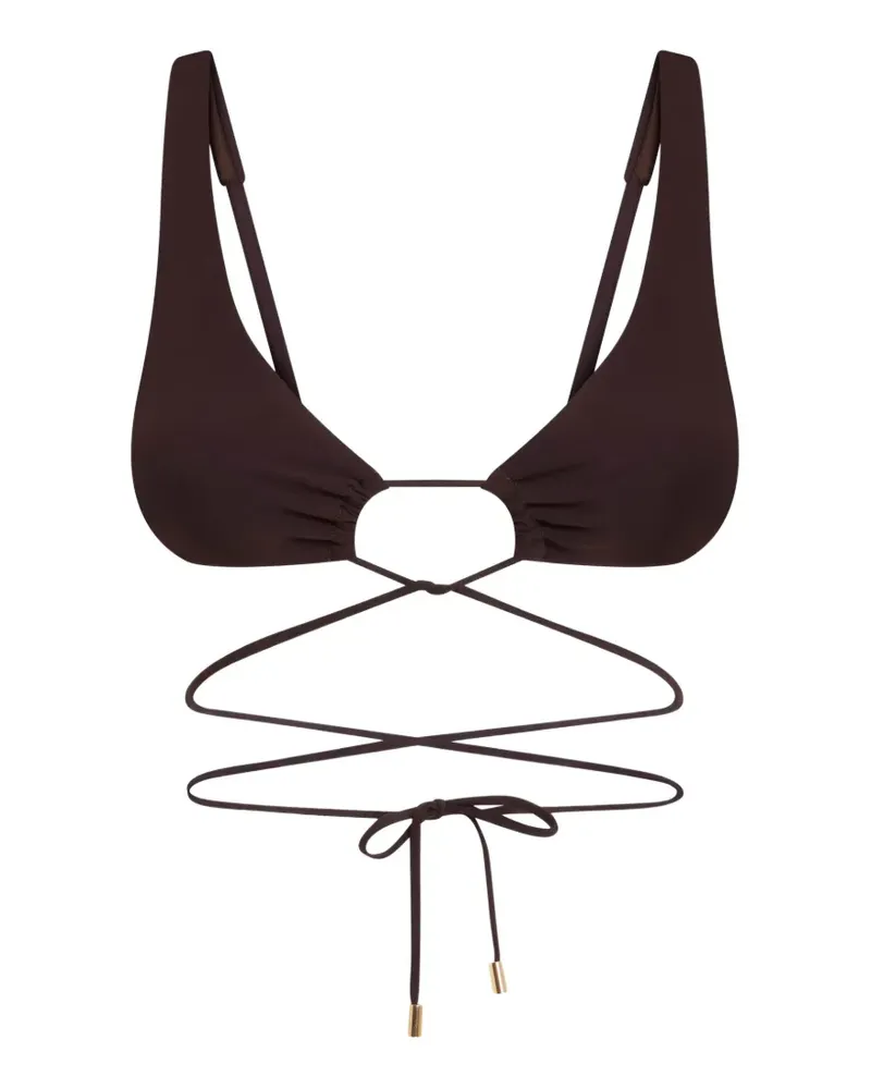 Moschino wrap-around tie-fastening bikini top - Braun Braun