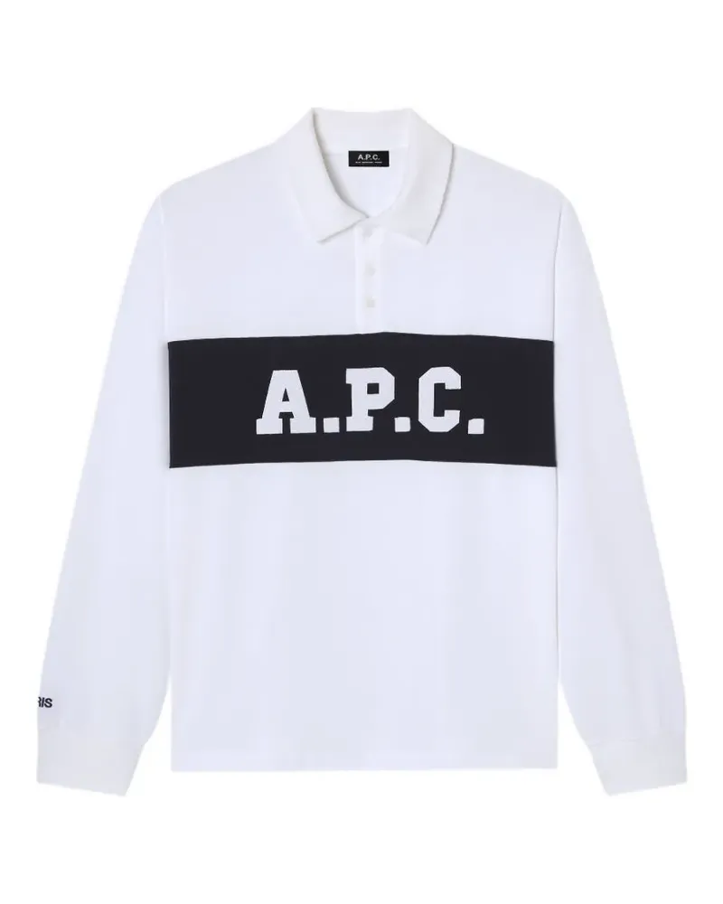 A.P.C. Poloshirt mit Logo-Print - Weiß Weiß