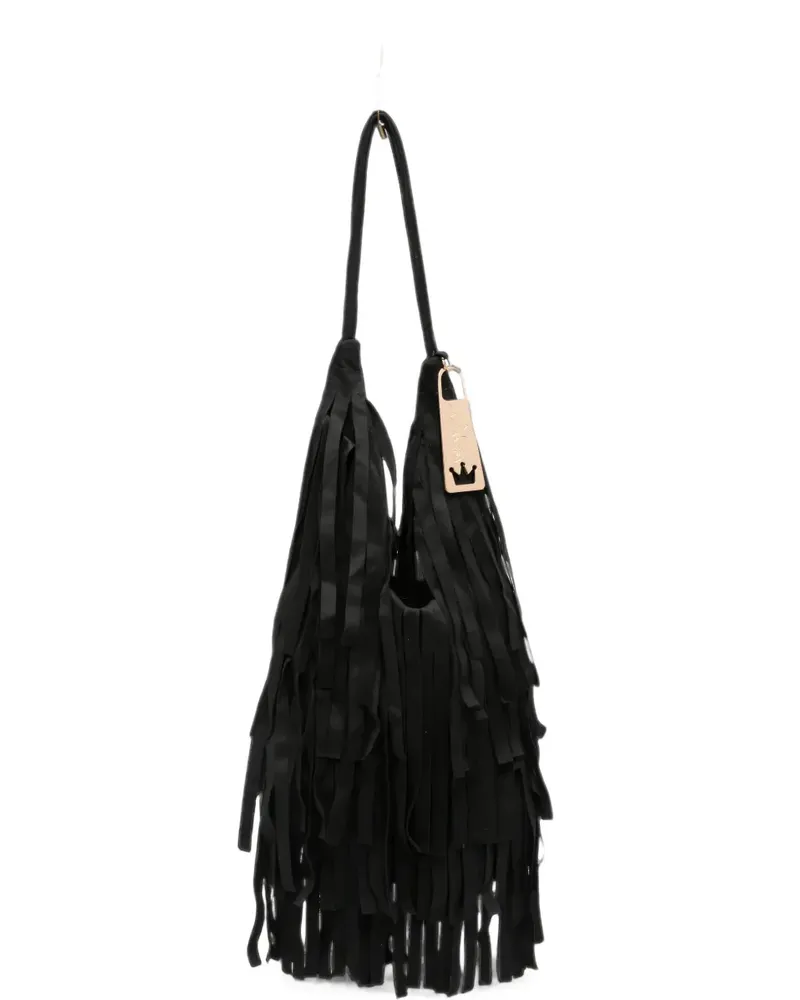 La Milanesa small Aretha fringe-detail shoulder bag - Schwarz Schwarz