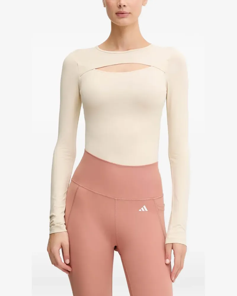 Casall cut-out long-sleeve bodysuit - Nude Nude