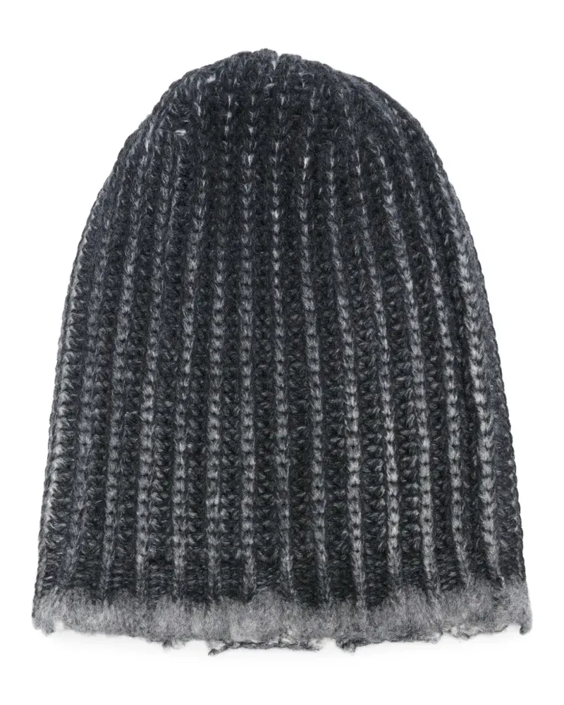 Avant Toi Gerippte Beanie - Blau Blau