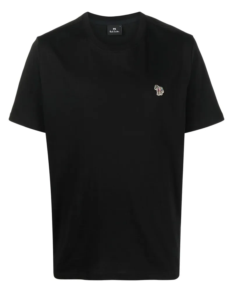 Paul Smith T-Shirt mit Zebra-Patch - Schwarz Schwarz
