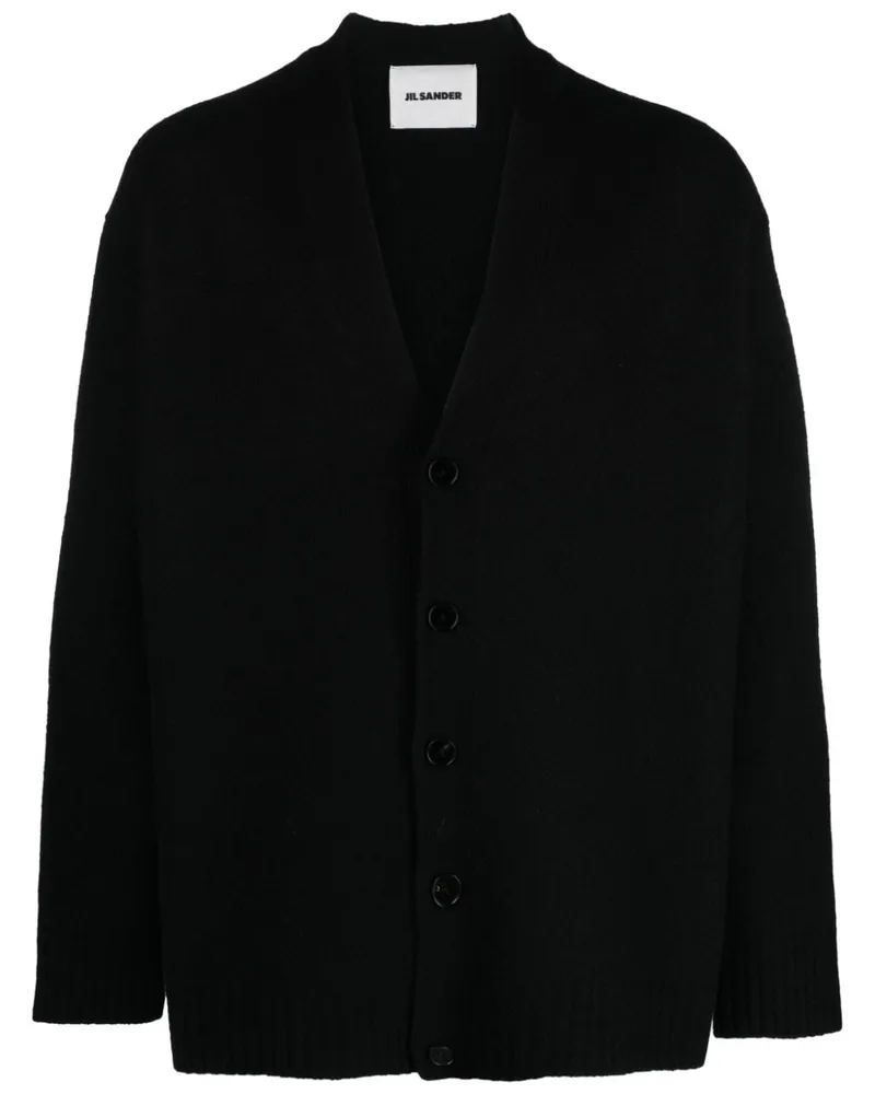 Jil Sander Cardigan mit V-Ausschnitt - Schwarz Schwarz