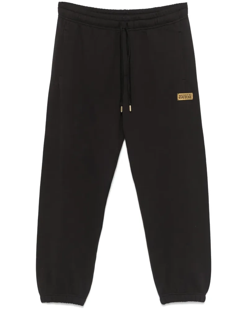 Versace Jeans Jogginghose mit Logo-Schild - Schwarz Schwarz