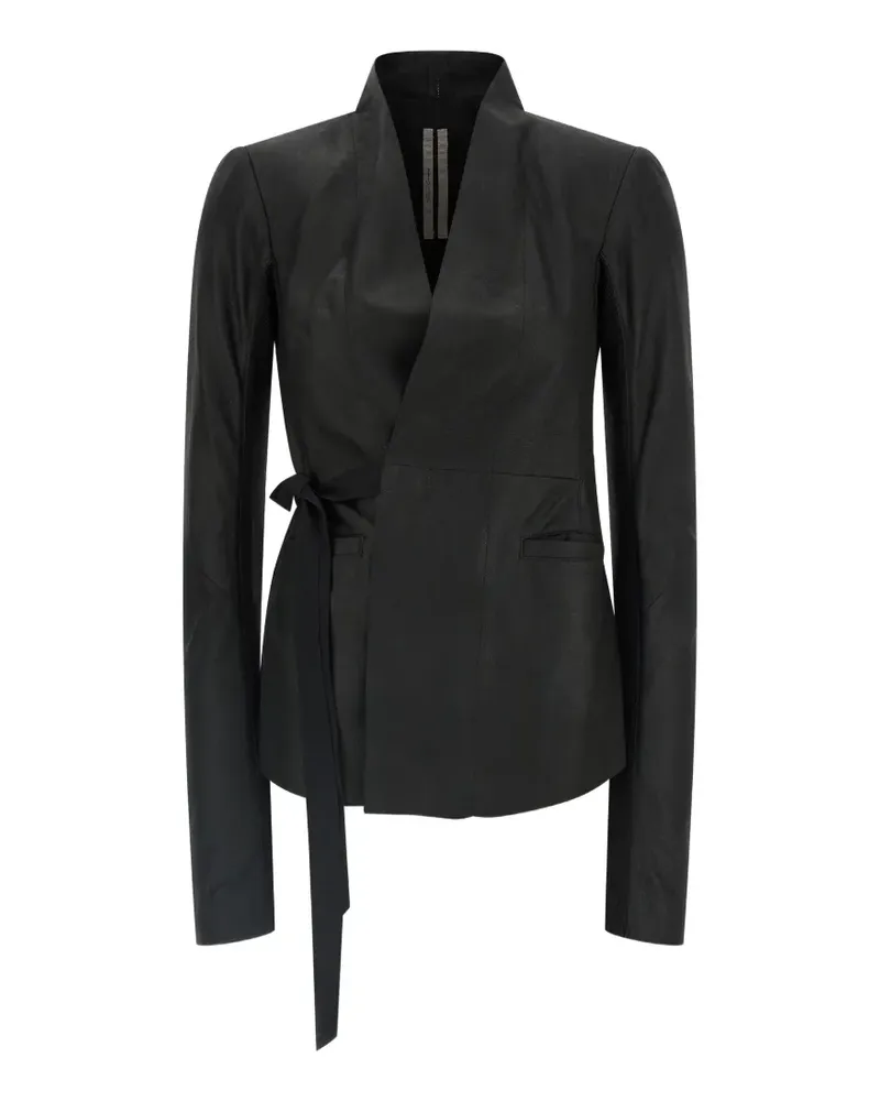 Rick Owens Hollywood Lederjacke mit V-Ausschnitt - Schwarz Schwarz