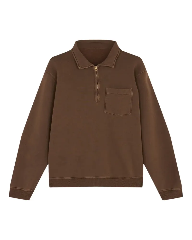 Fortela Yale zip collared sweatshirt - Braun Braun