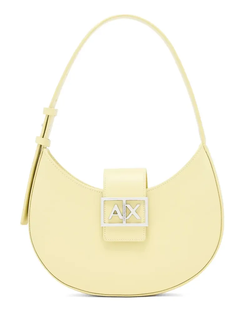 Armani Exchange Sichelmond-Tote Bag mit Logo-Schild - Gelb Gelb