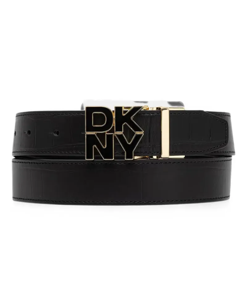 DKNY Wendbarer Gürtel mit Kroko-Effekt - Schwarz Schwarz