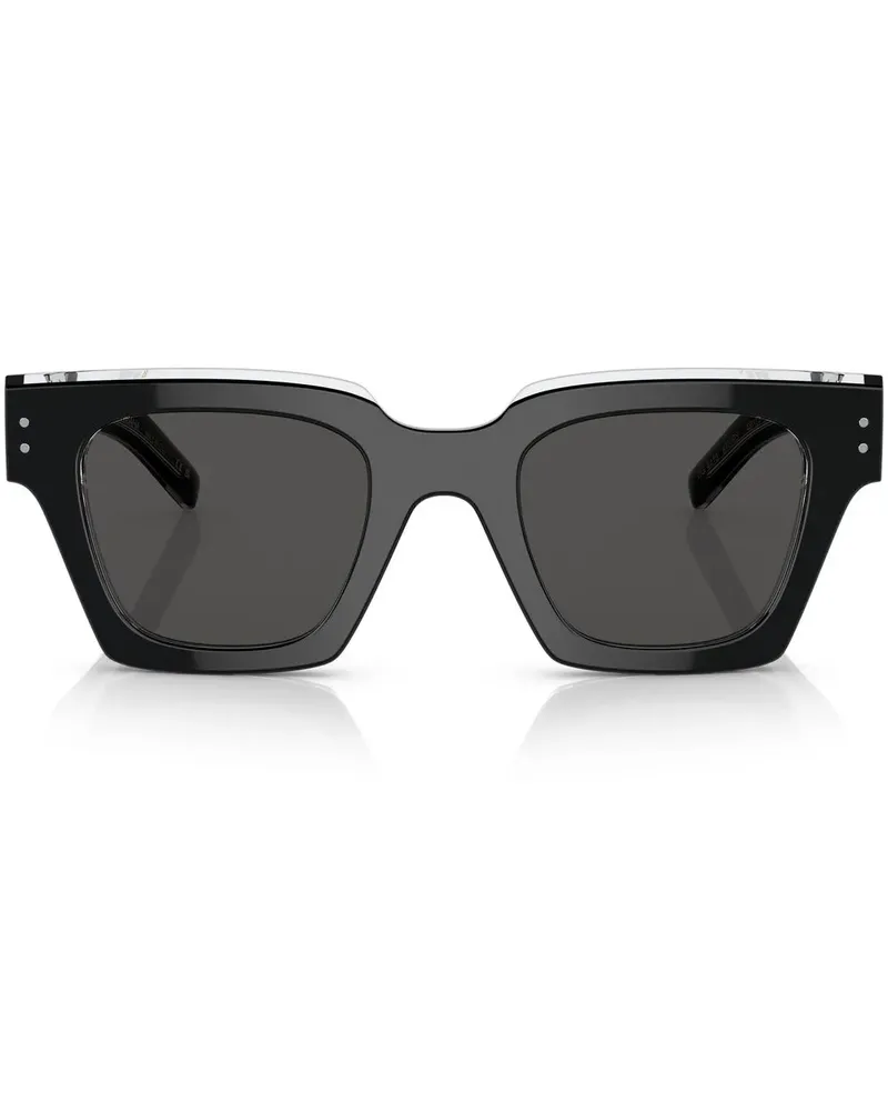 Dolce & Gabbana Sonnenbrille mit Logo - Schwarz Schwarz