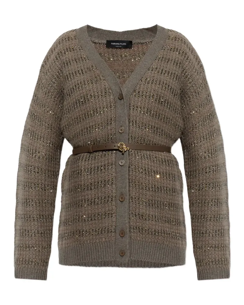 Fabiana Filippi Cardigan mit Pailletten - Braun Braun