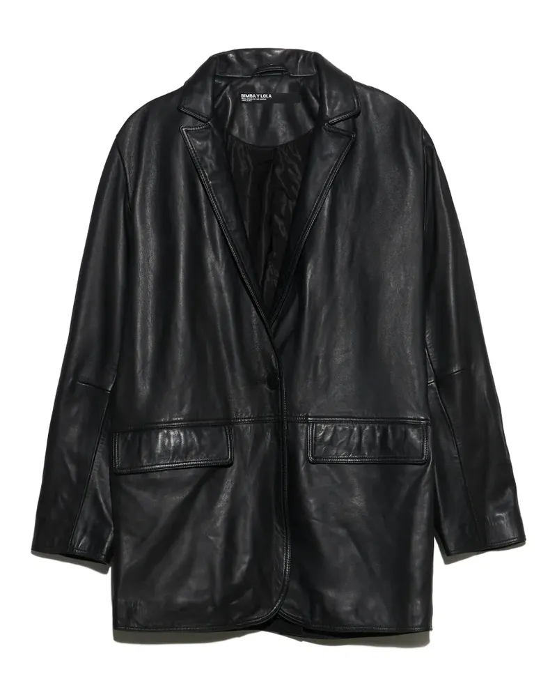 BIMBA Y LOLA Taillierte Lederjacke - Schwarz Schwarz