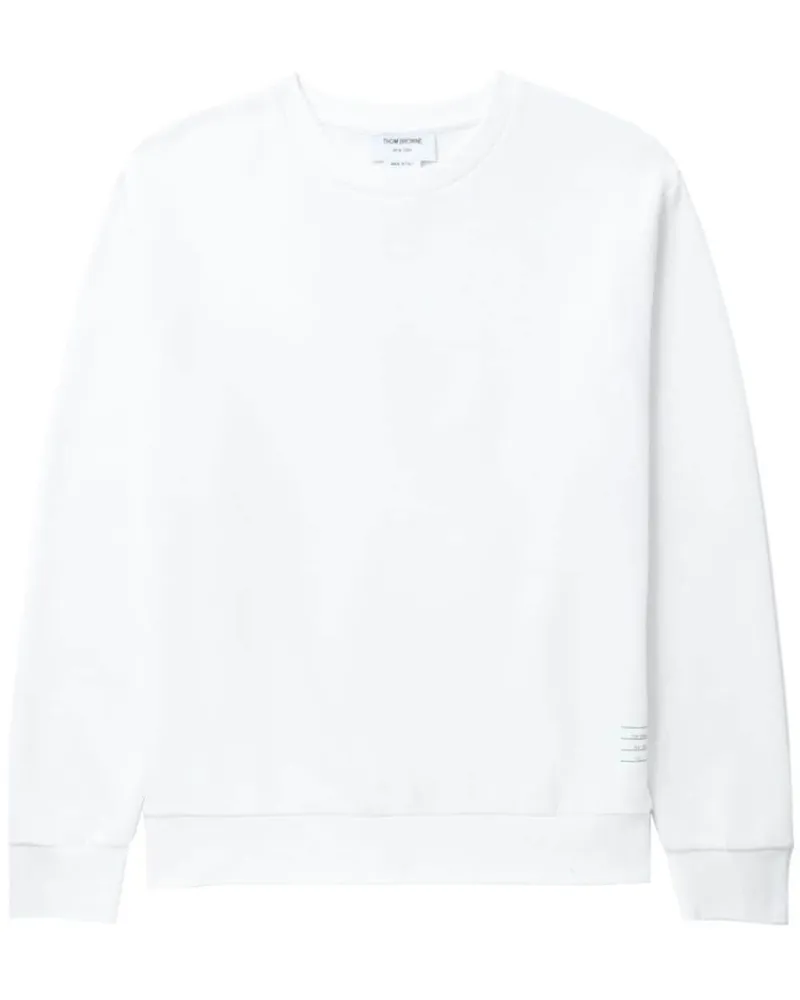 Thom Browne Sweatshirt mit dreifarbigen Streifen Weiß