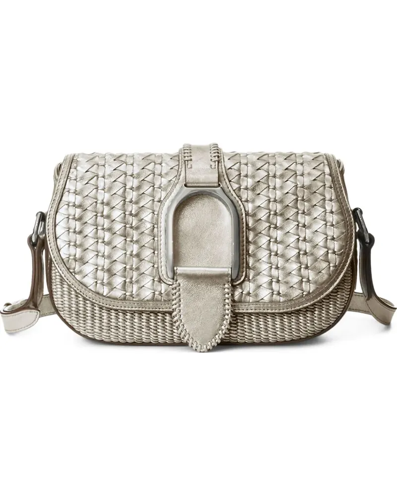 Ralph Lauren Gewebte Wellington Schultertasche - Silber Silber