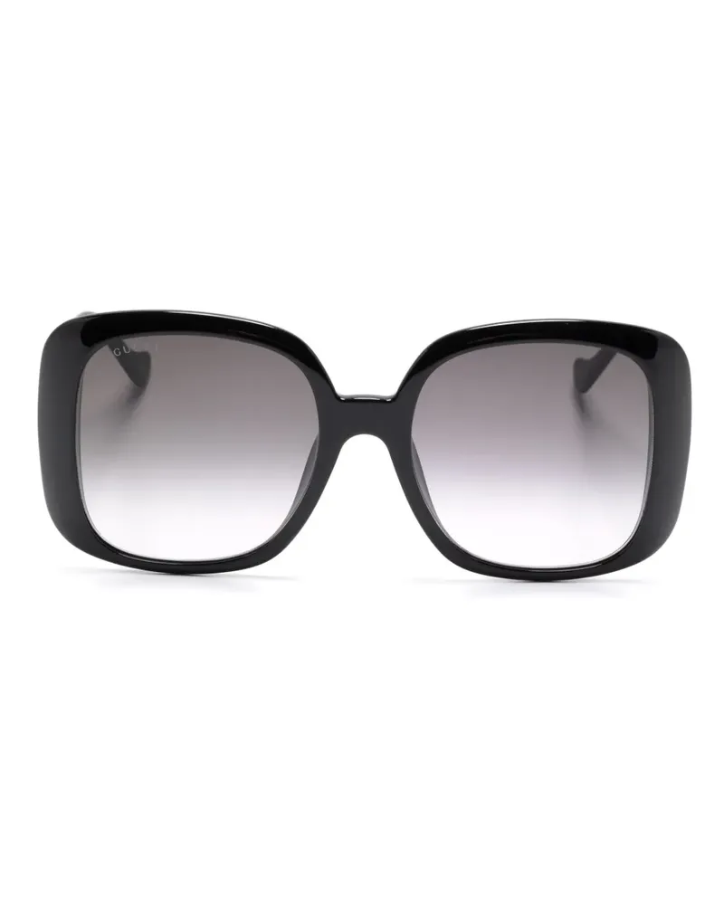Gucci Sonnenbrille mit eckigem Gestell - Schwarz Schwarz