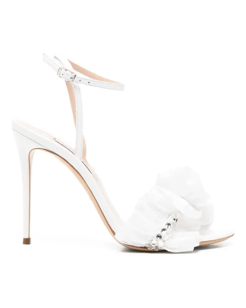 Casadei ruffled embellished sandals - Weiß Weiß