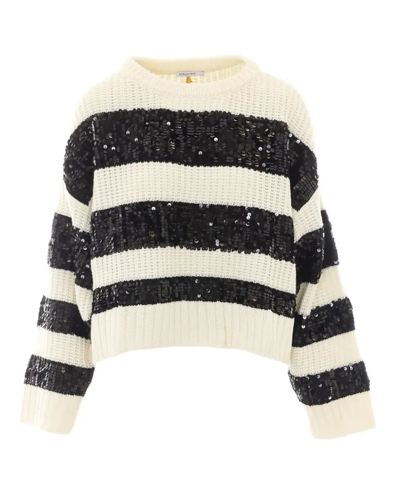 Patrizia Pepe Pullover mit Pailletten - Weiß Weiß